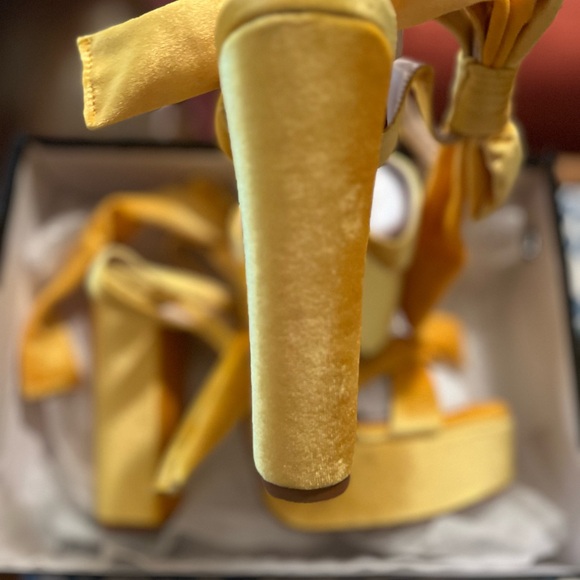 FSJ Yellow Velvet Platforms (size 11) - Picture 5 of 8